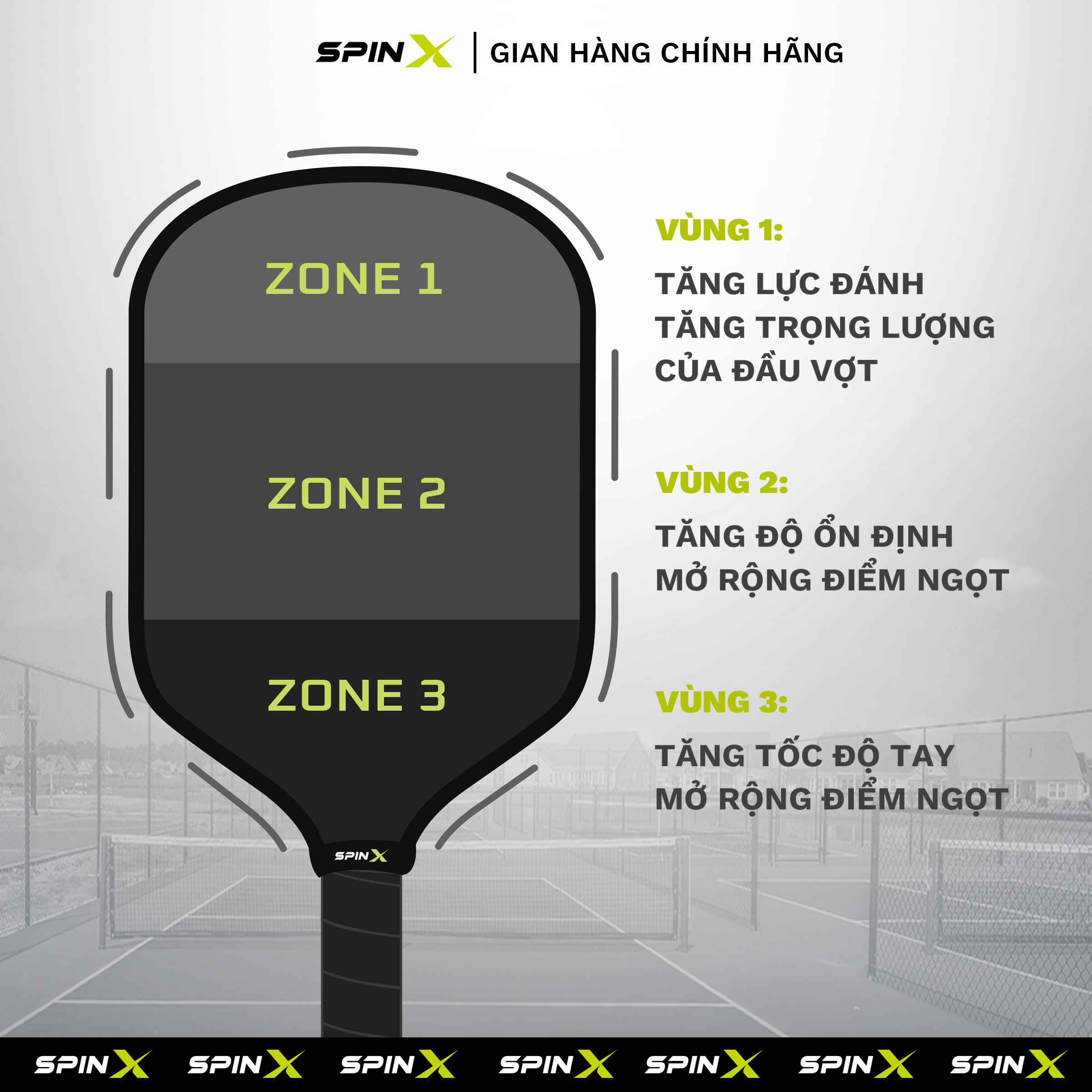 Set 2 Chì Pickleball Tungsten SpinX Chính Hãng Dải 15cm/3g